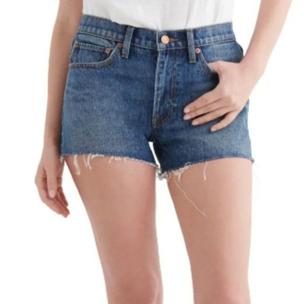 Lucky Brand Women's The Cut Off Denim Jean Shorts Raw Hem‎ Mid Rise Shorts sz 27